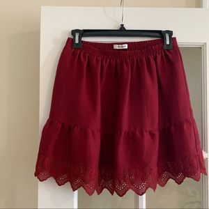Madewell Skirt with Embroidery Hem